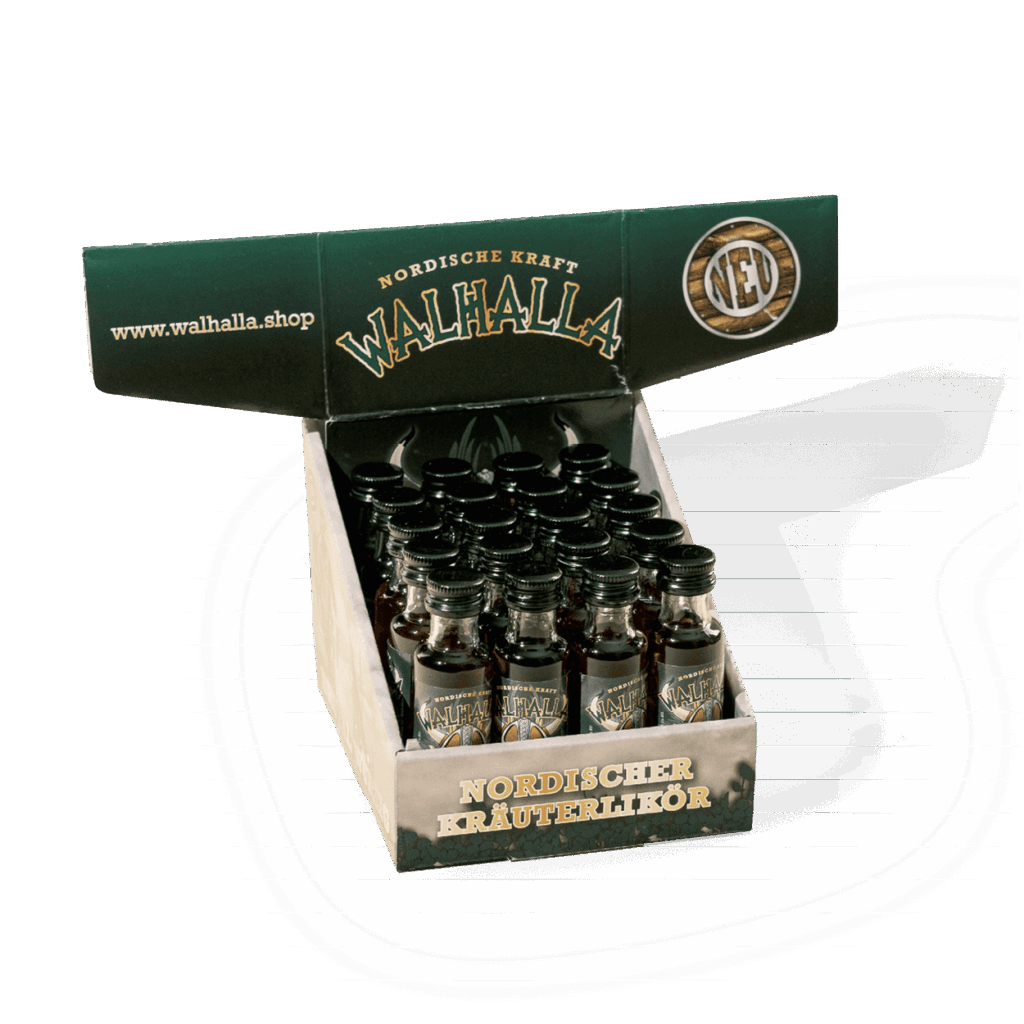 Walhalla Kräuter Schnaps Aufsteller Miniatur