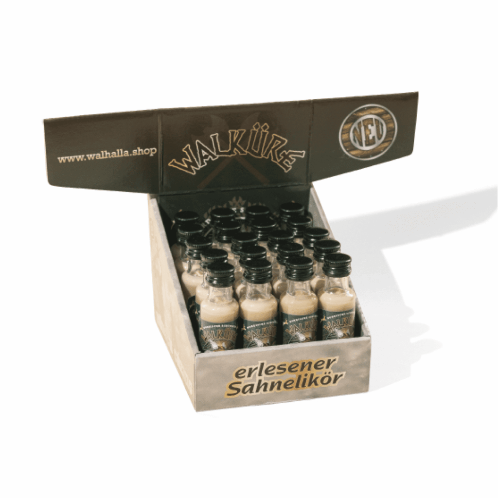 Walküre Sahnelikör Aufsteller Schnaps Miniatur